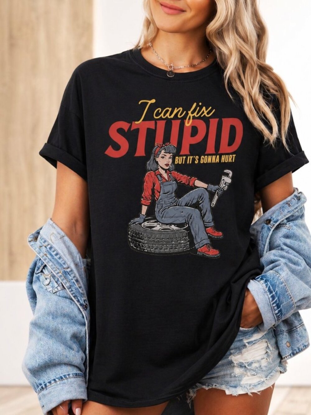 I Can Fix Stupid T-shirt, Funny Sarcastic Mechanic Tee
